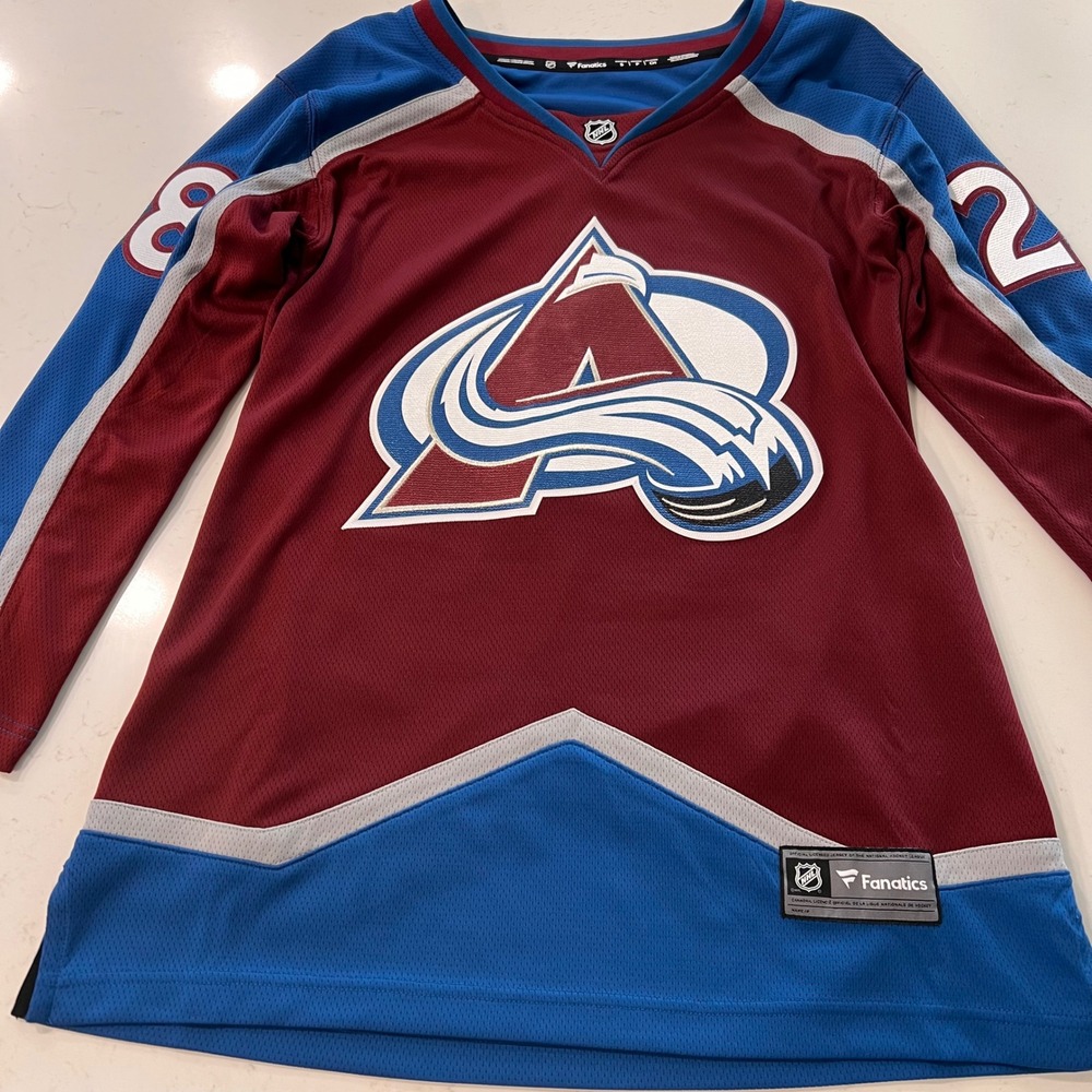 Fanatics Colorado Avalanche Miles Wood 28 Hockey Jersey Womens Small Burgundy